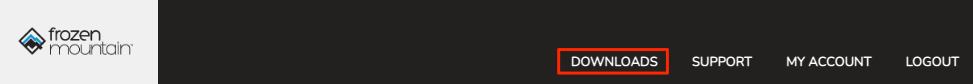 Screenshot of the Frozen Mountain menu bar